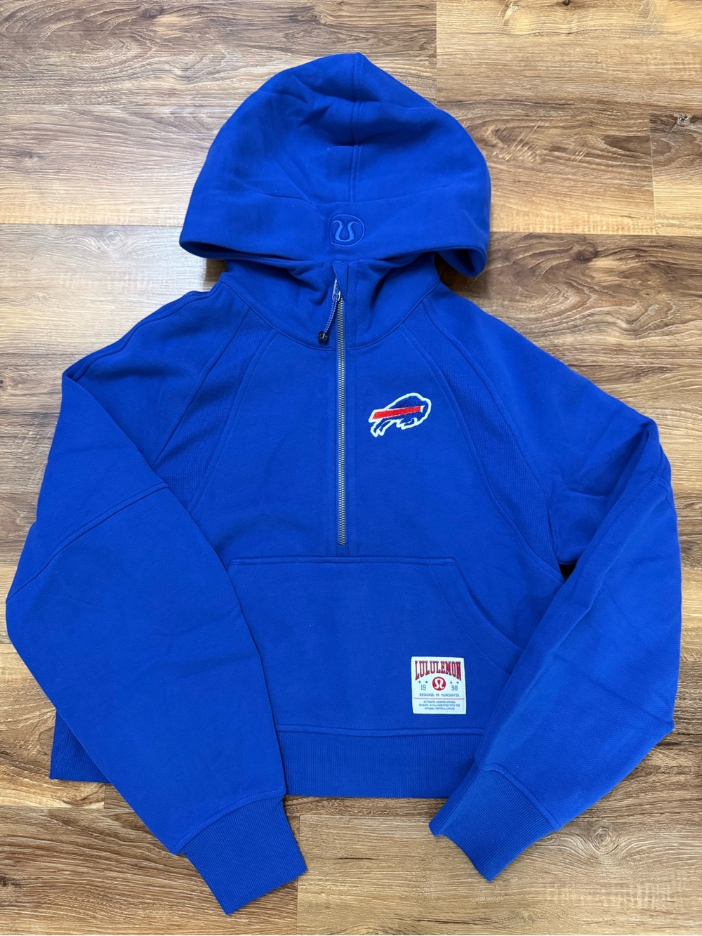 lululemon College Cobalt Buffalo Bills Scuba Oversized Half-Zip Hoodie XS/S
